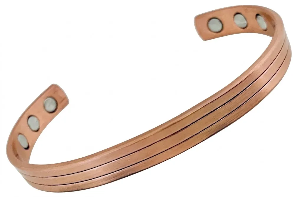 Copper Cuff Bangle - 2 Stripe
