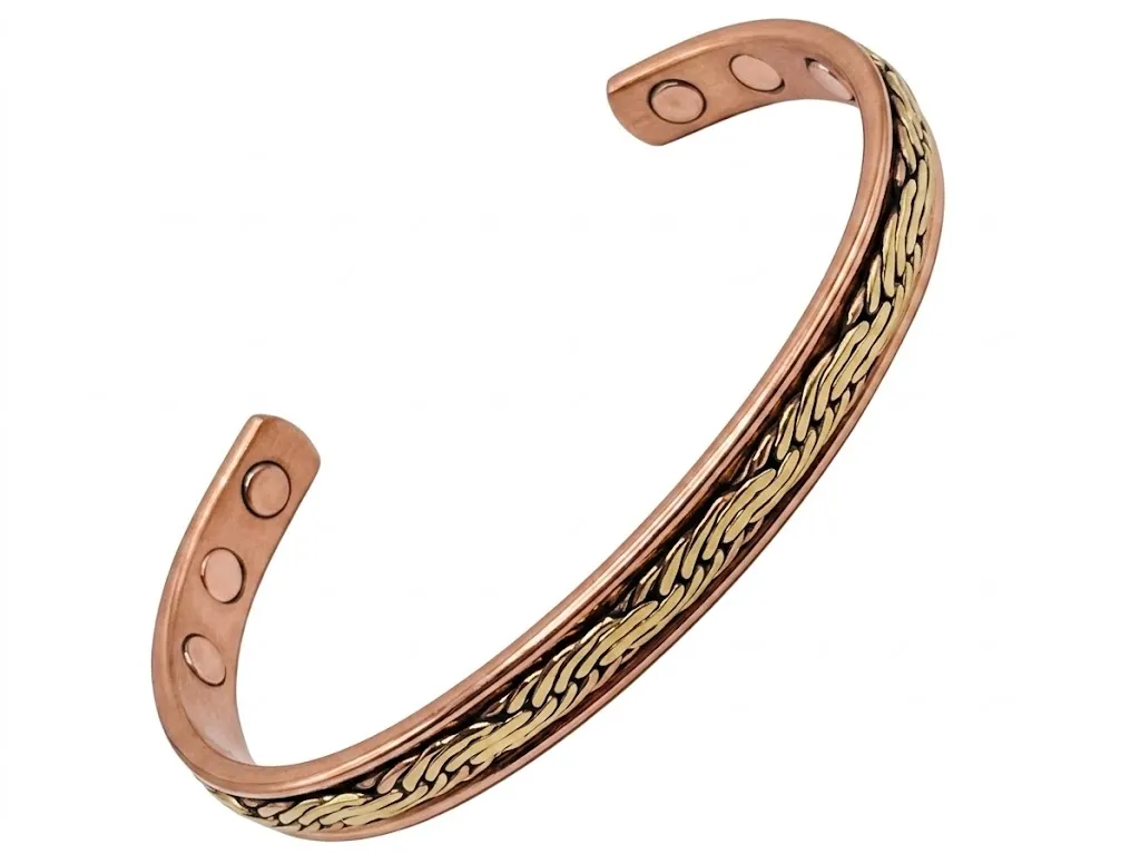 Copper Cuff Bangle - Brass Twist