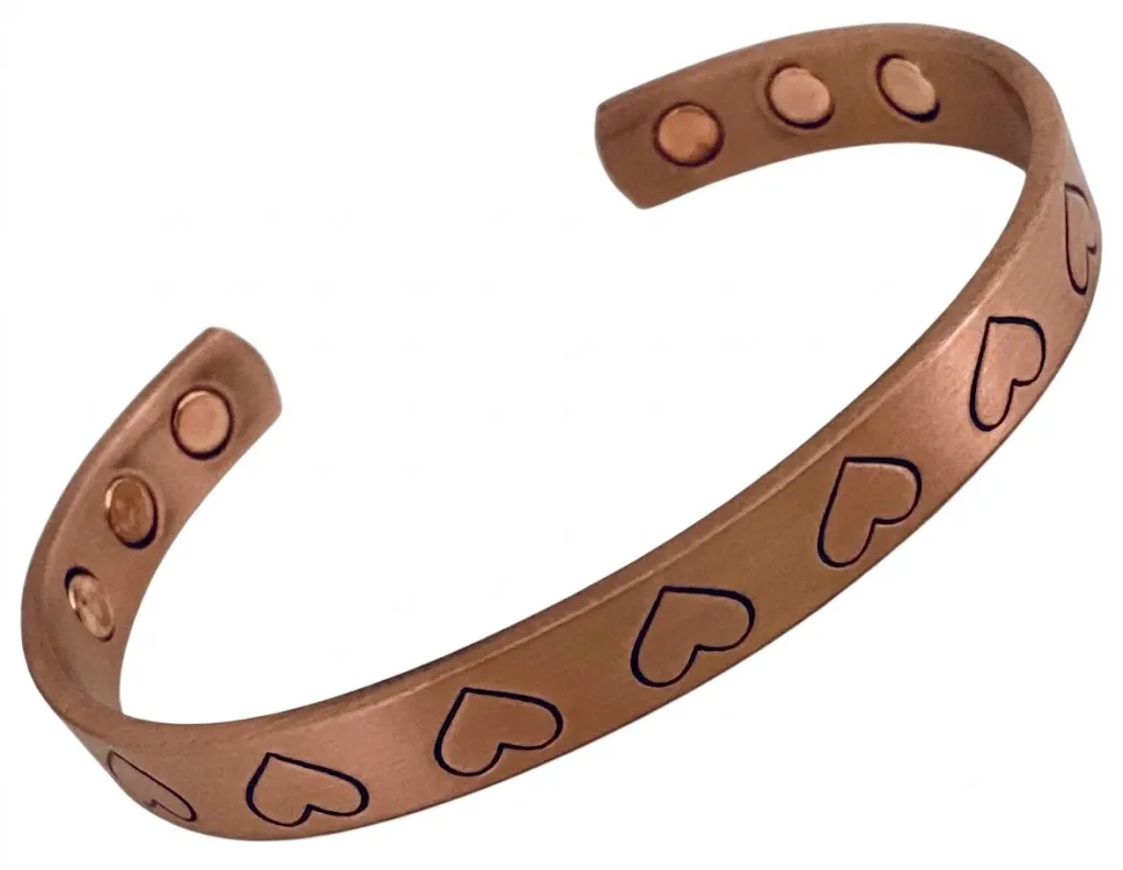 Copper Cuff Bangle - Hearts
