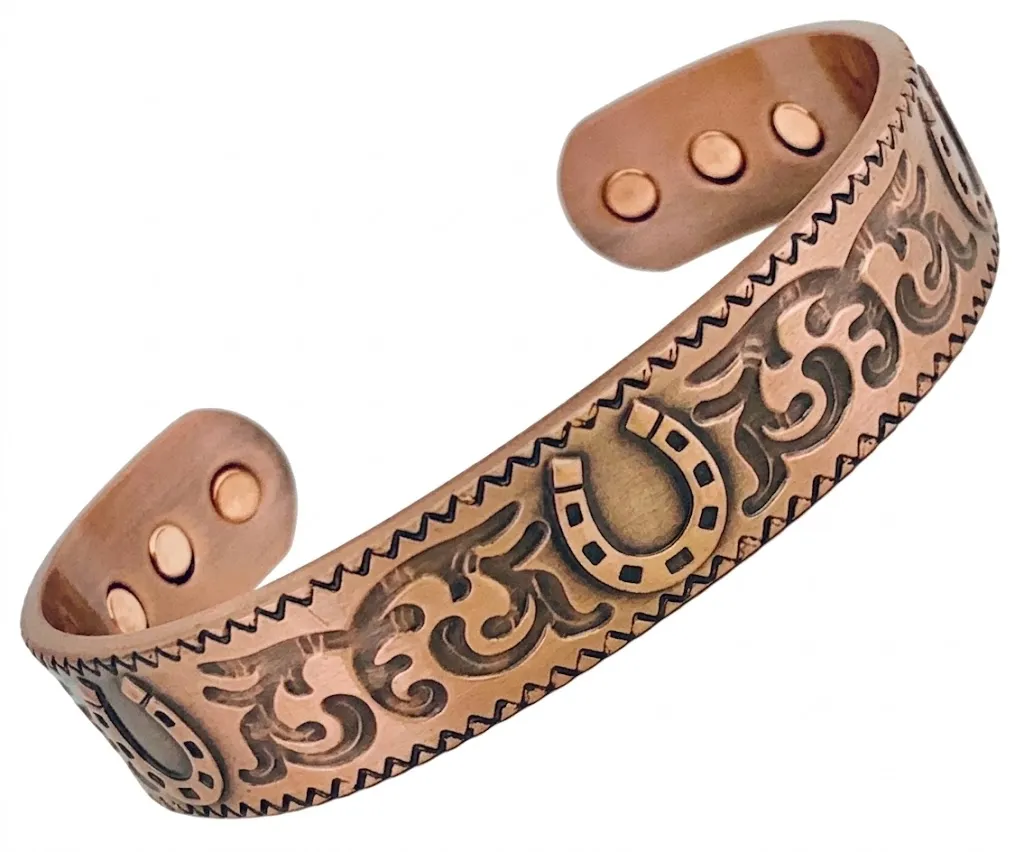 Copper Cuff Bangle - Twisted Horseshoe