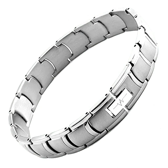 Titanium Bracelet – Crescent Square Silver