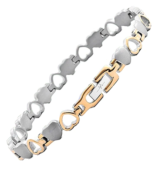 Titanium Bracelet – Heart 2-Tone